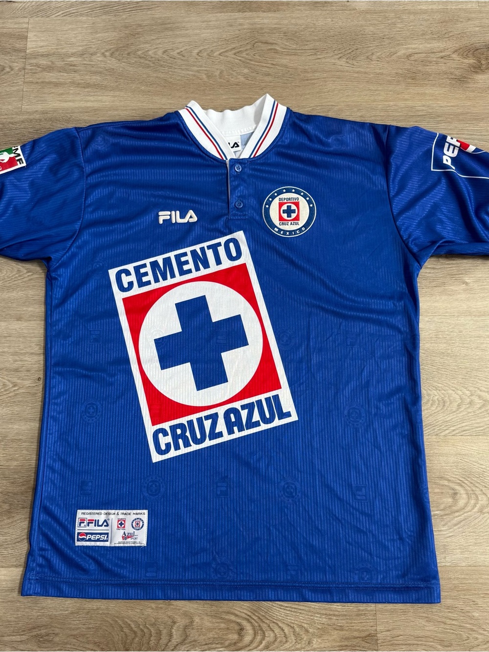 Vintage 90s 1997/98 Cruz Azul Fila Soccer Jersey Shirt Pepsi Mexico Size Large